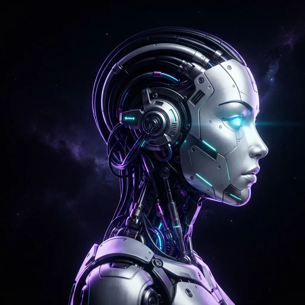 Futuristic AI robot